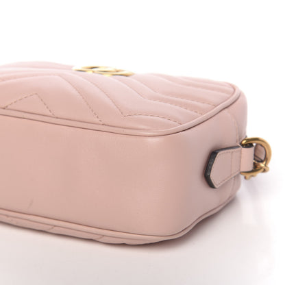 Gucci Calfskin Matelasse Mini GG Marmont Chain Shoulder Bag Perfect Pink 9 of 12