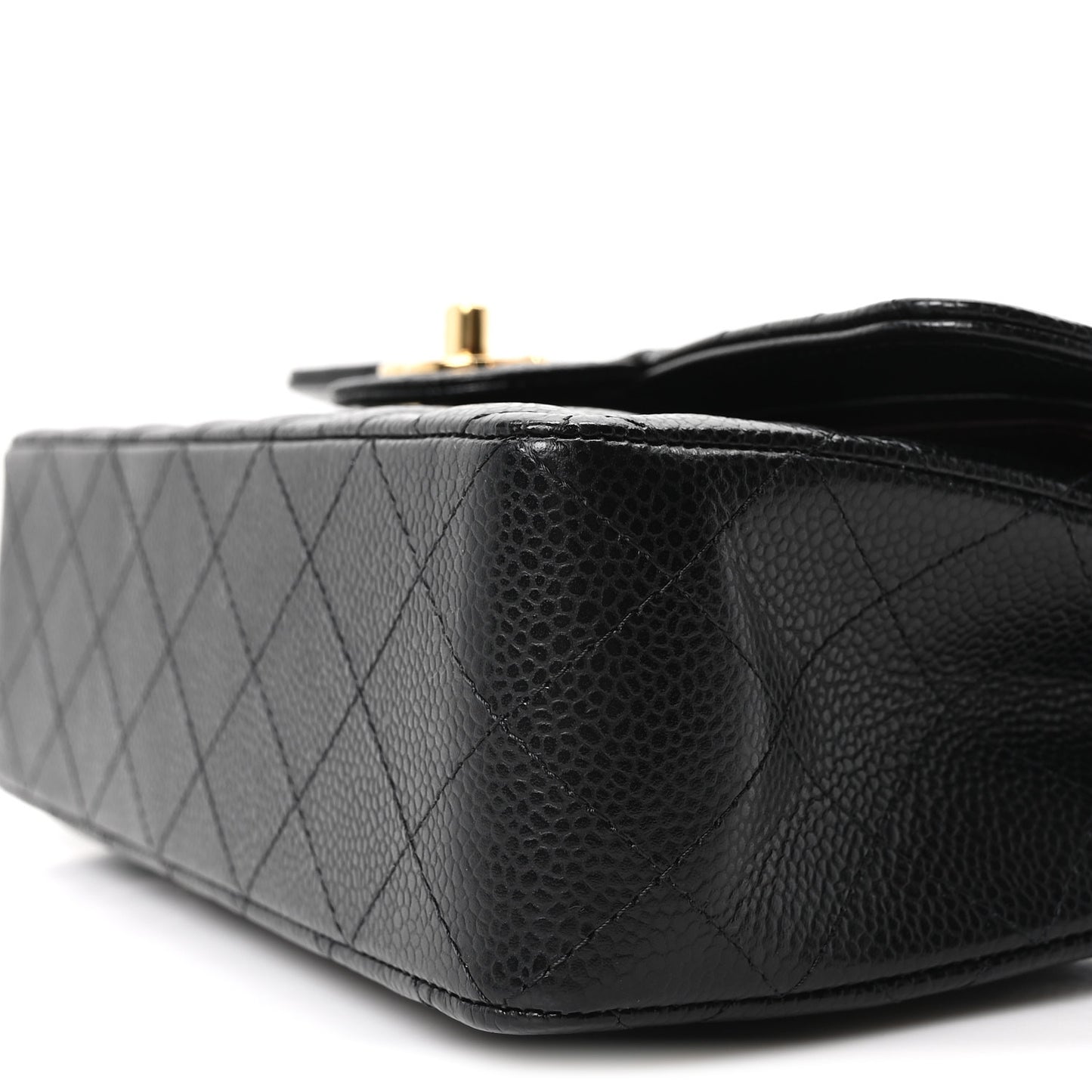 Caviar Quilted Small Double Flap Black