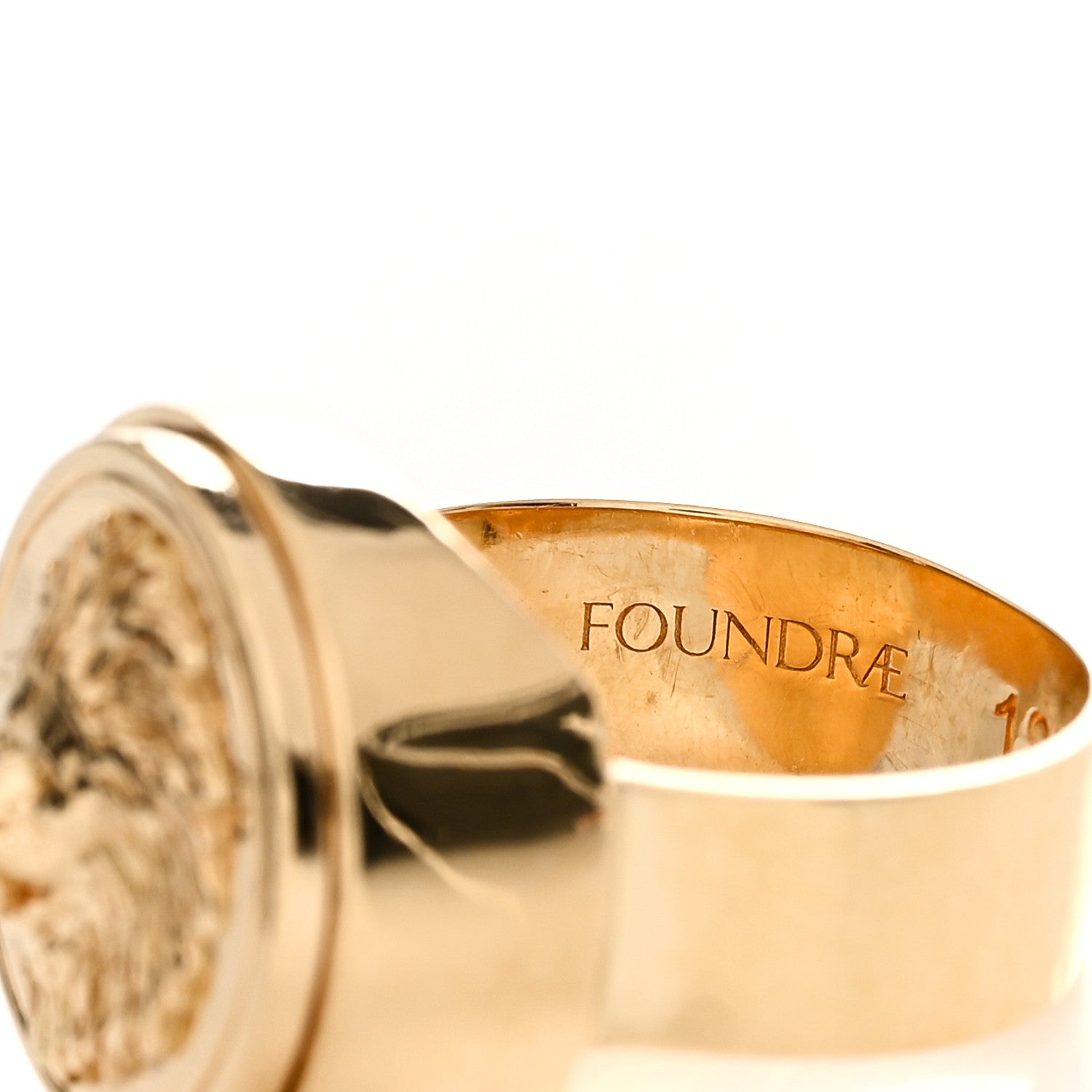 Foundrae 18K Yellow Gold Diamond Strength Lion Ring 49 4.75 4 of 5