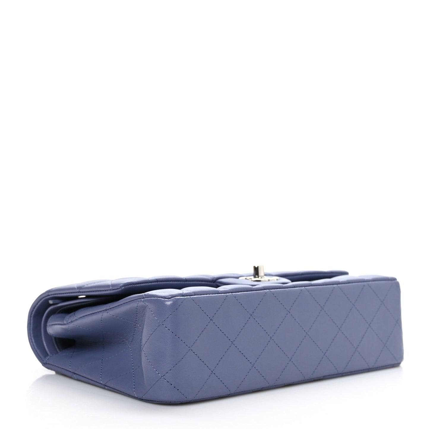 Lambskin Quilted Medium Double Flap Light Purple