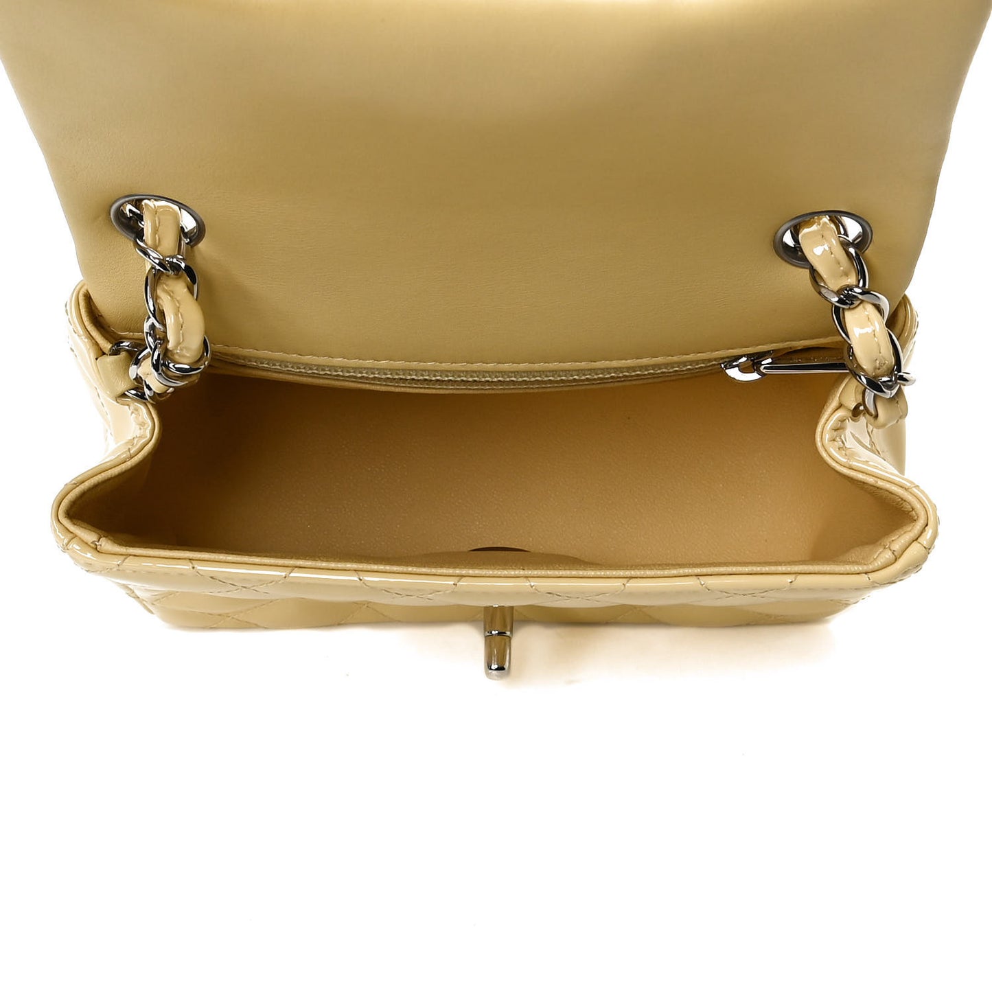 Patent Quilted Mini Square Flap Yellow