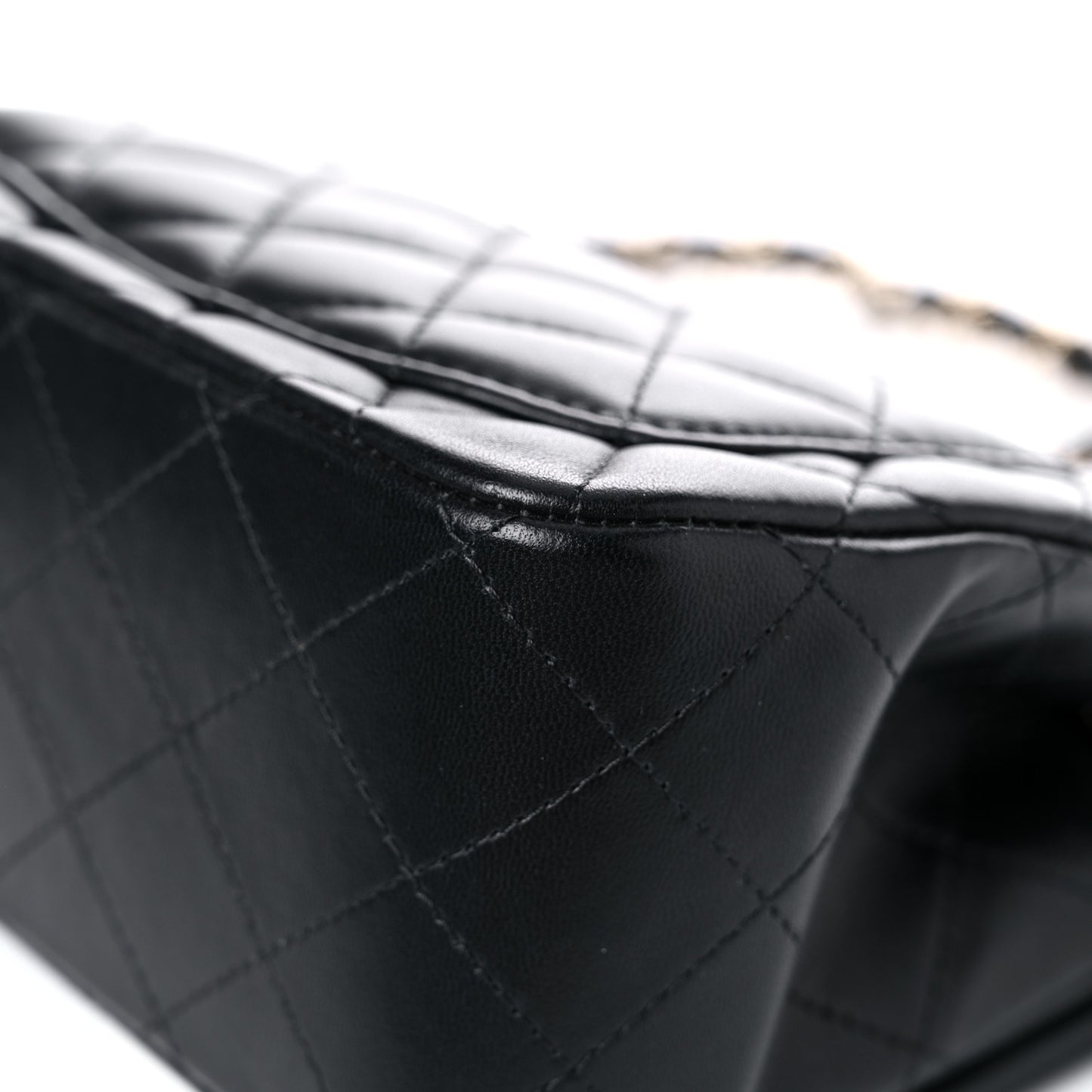 Lambskin Quilted Mini Square Flap Black