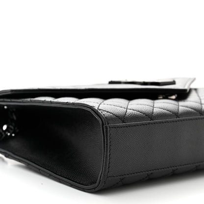 Saint Laurent Grain De Poudre Textured Mixed Matelasse Triquilt Medium Monogram Monochrome Satchel Black 9 of 10
