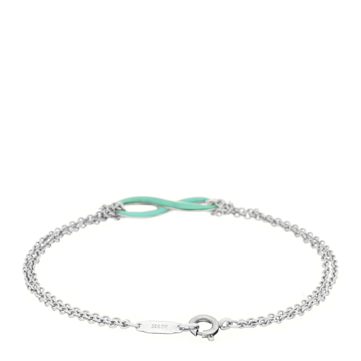 Tiffany Sterling Silver Enamel Infinity Bracelet Blue 2 of 3