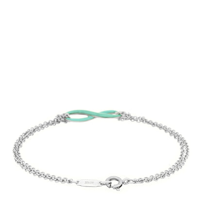 Tiffany Sterling Silver Enamel Infinity Bracelet Blue 2 of 3
