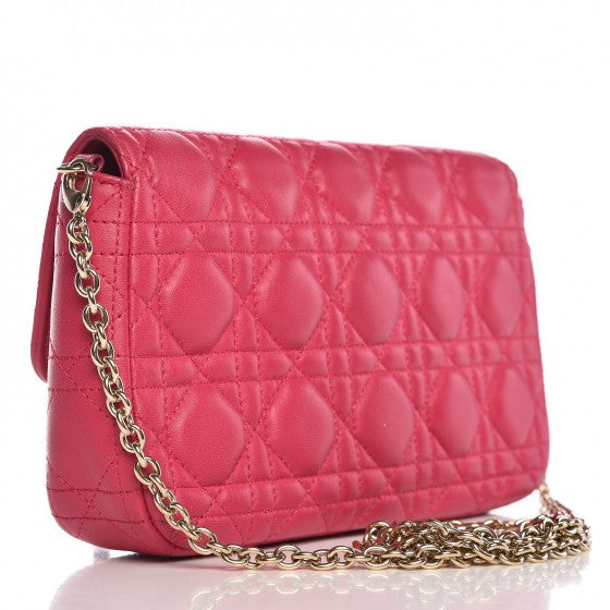 Lambskin Cannage Miss Dior Promenade Pouch Fuchsia