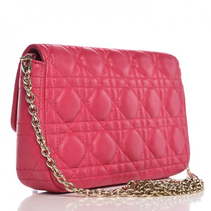 Christian Dior Lambskin Cannage Miss Dior Promenade Pouch Fuchsia 3 of 8