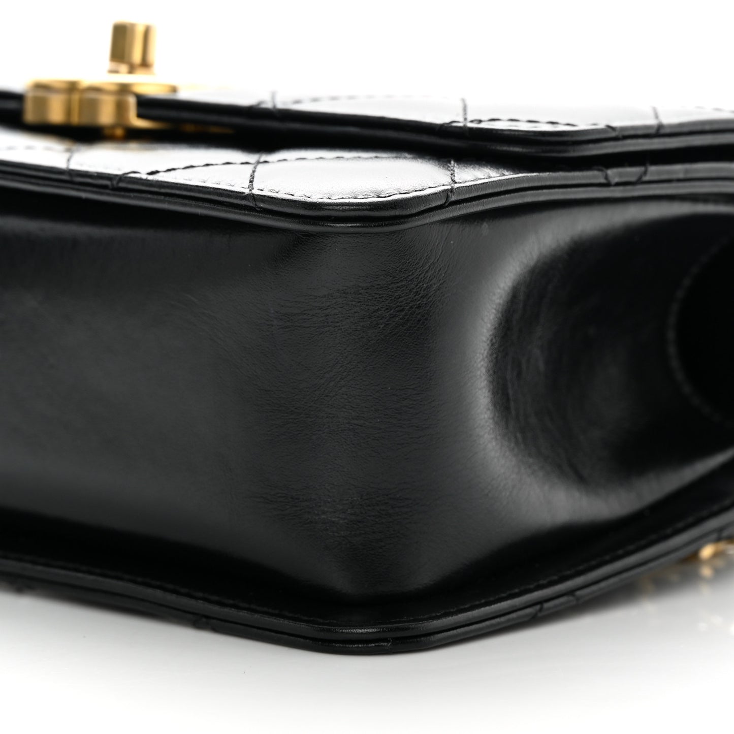 Calfskin Quilted Mini Perfect Fit Flap Black