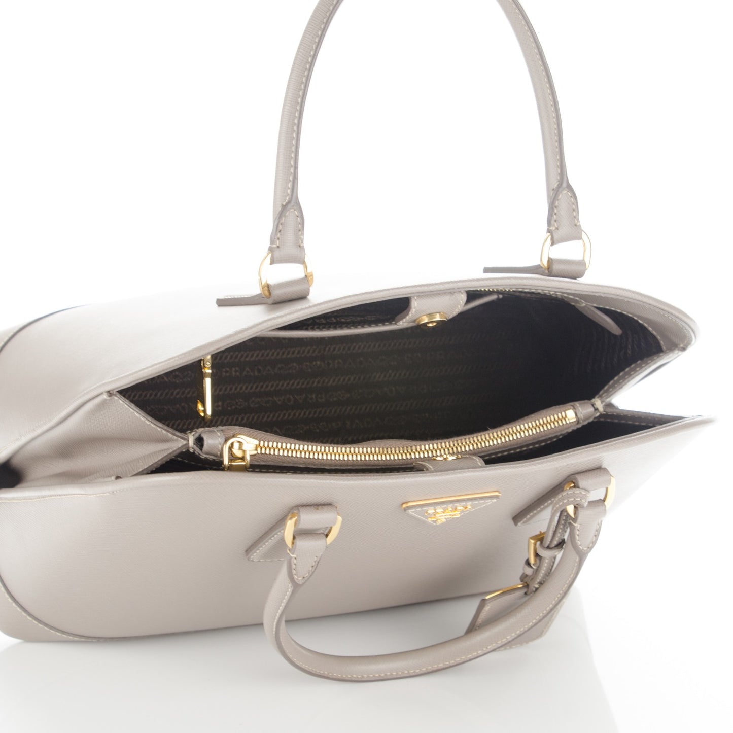 Saffiano Lux Open Promenade Tote Argilla