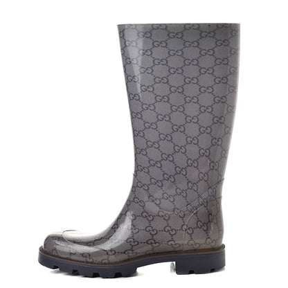Gucci Rubber Monogram Rain Boots 37 Transparent Blue 1 of 18