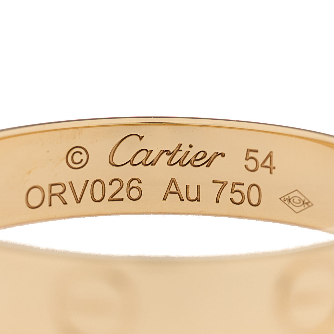 18K Yellow Gold 3.5mm LOVE Wedding Band Ring 54 6.75