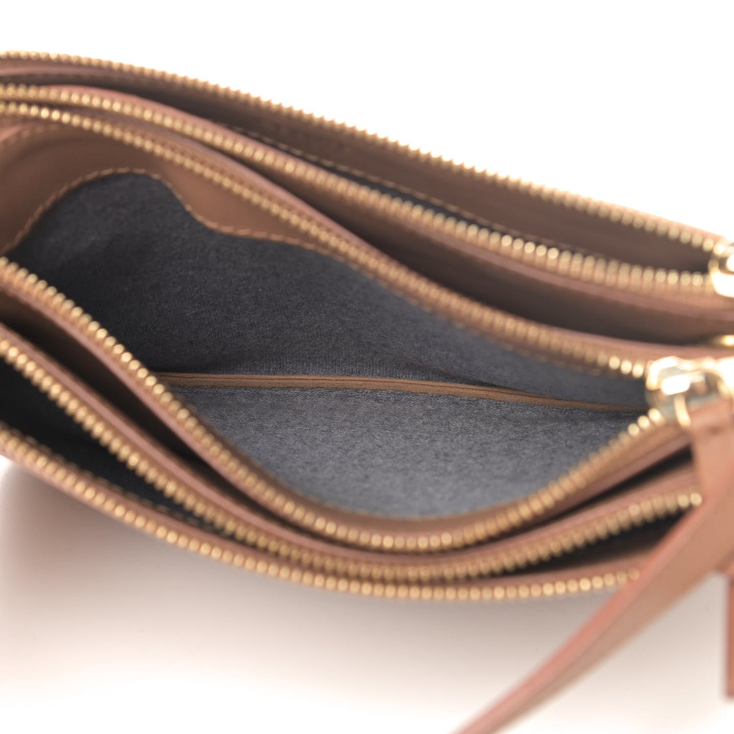 Lambskin Large Trio Crossbody Bag Camel