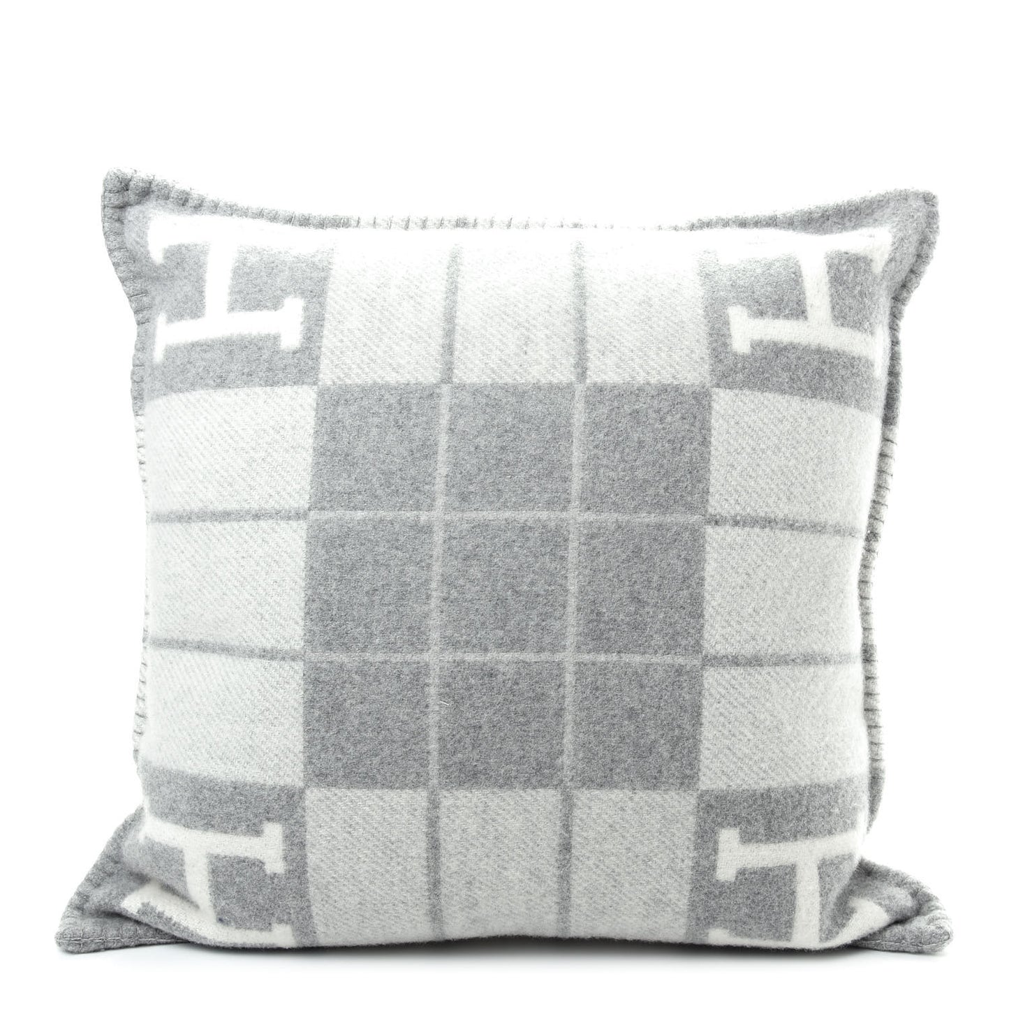 Wool Cashmere Avalon III Pillow PM Ecru Gris Clair
