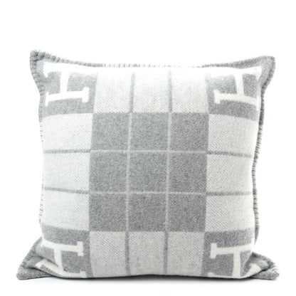 Hermes Wool Cashmere Avalon III Pillow PM Ecru Gris Clair 1 of 3