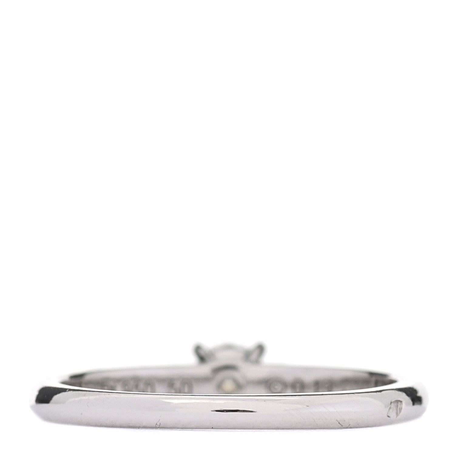 Cartier Platinum Diamond .19ct Solitaire Engagement Ring 50 5.25 4 of 8