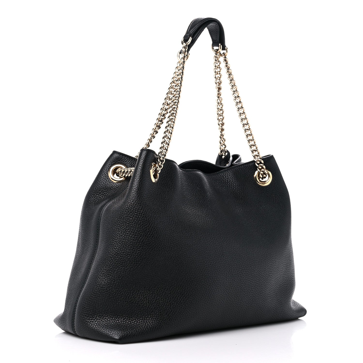 Gucci Pebbled Calfskin Medium Soho Chain Shoulder Bag Black 3 of 11
