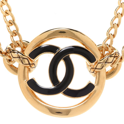 Chanel Metal Resin Chain CC Choker Gold Black 4 of 6