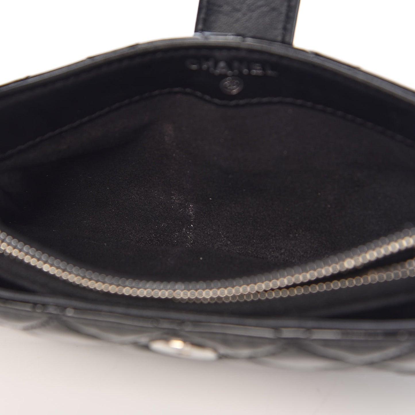 Patent Quilted Mini Phone Holder Clutch Black