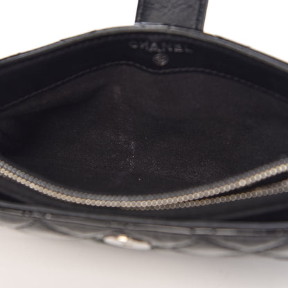 Chanel Patent Quilted Mini Phone Holder Clutch Black 8 of 10