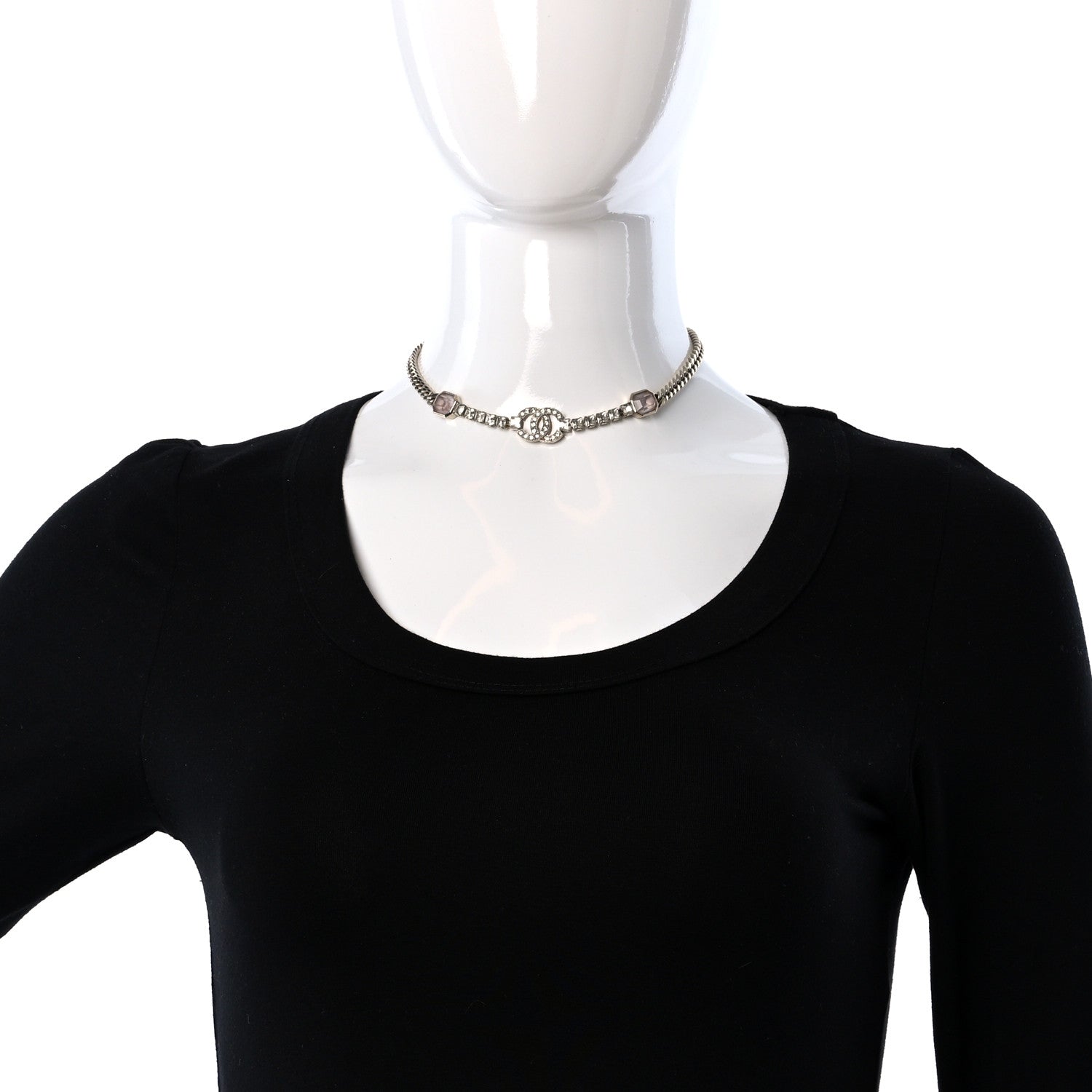 Chanel Crystal CC Choker Gold Pink 2 of 5