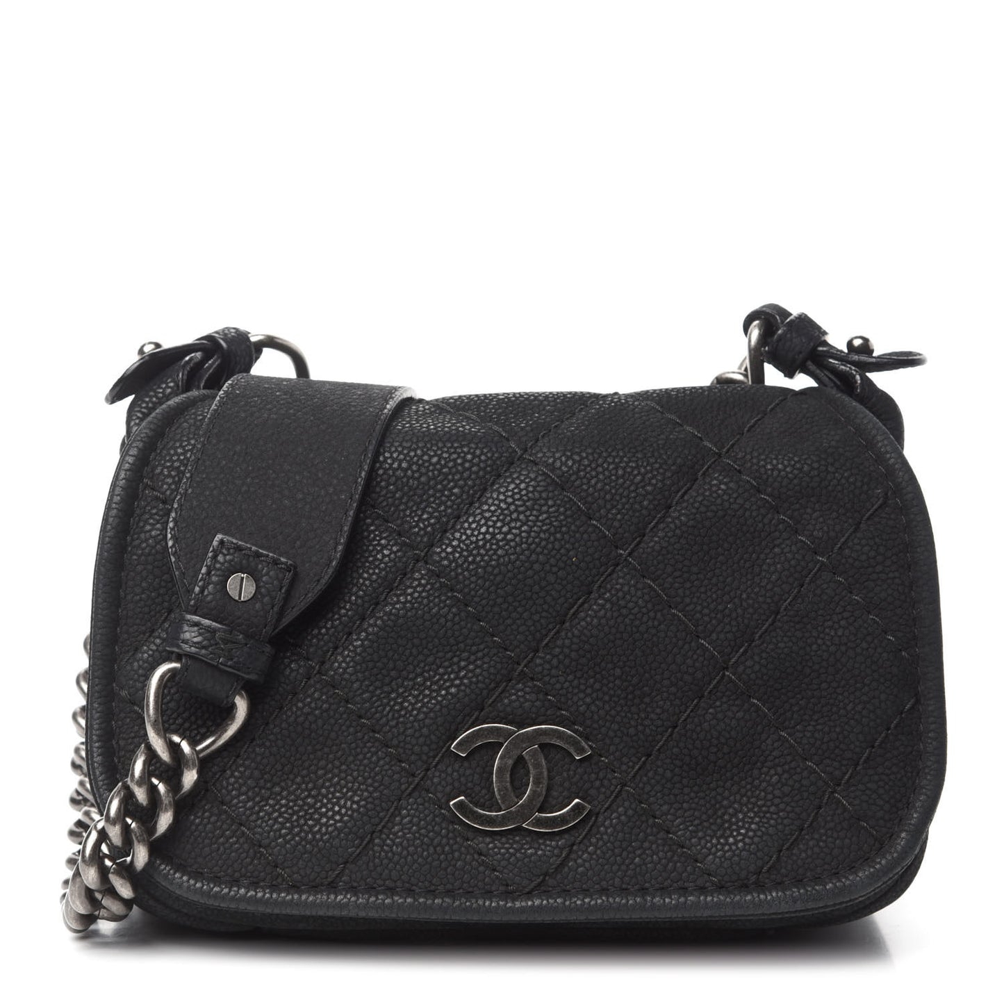 Bullskin Suede Small Highlander Messenger Flap Black