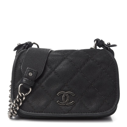 Chanel Bullskin Suede Small Highlander Messenger Flap Black 1 of 11