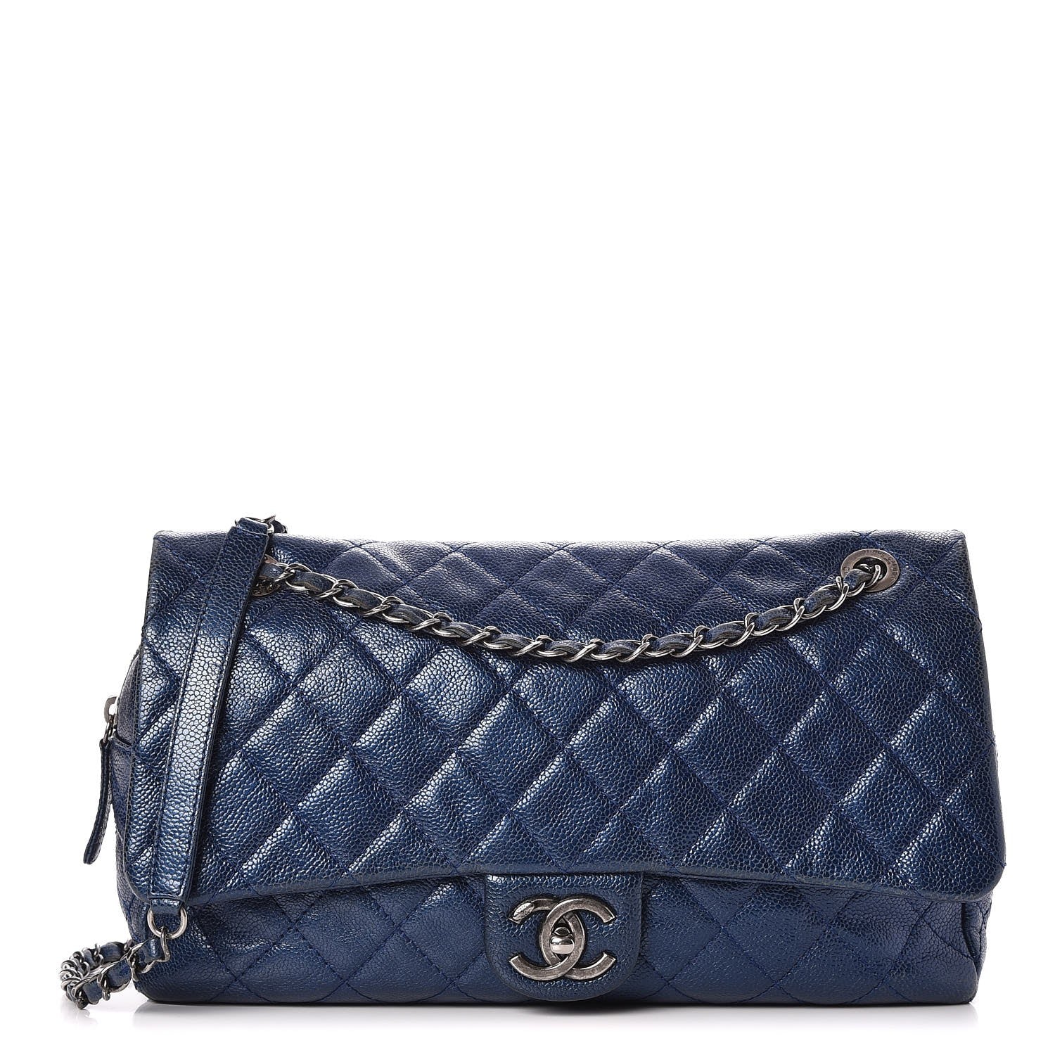 Chanel Iridescent Caviar Quilted Large Chic Flap Blue 1 of 15
