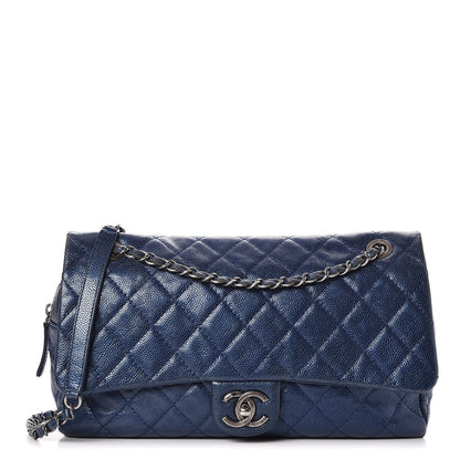 Chanel Iridescent Caviar Quilted Large Chic Flap Blue 1 of 15