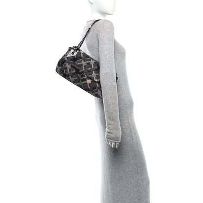 Chanel Tweed East West Flap Black White Beige 2 of 10