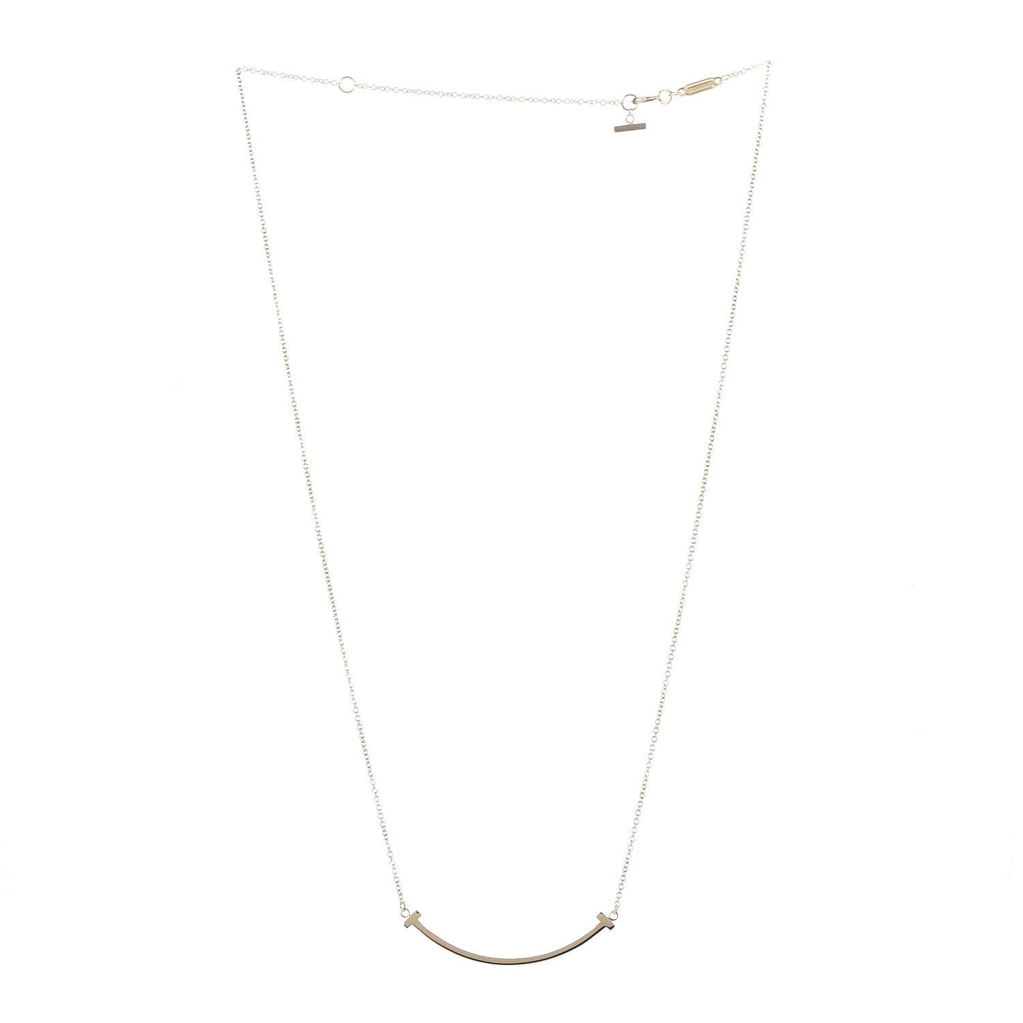 18K Yellow Gold Small T Smile Pendant Necklace
