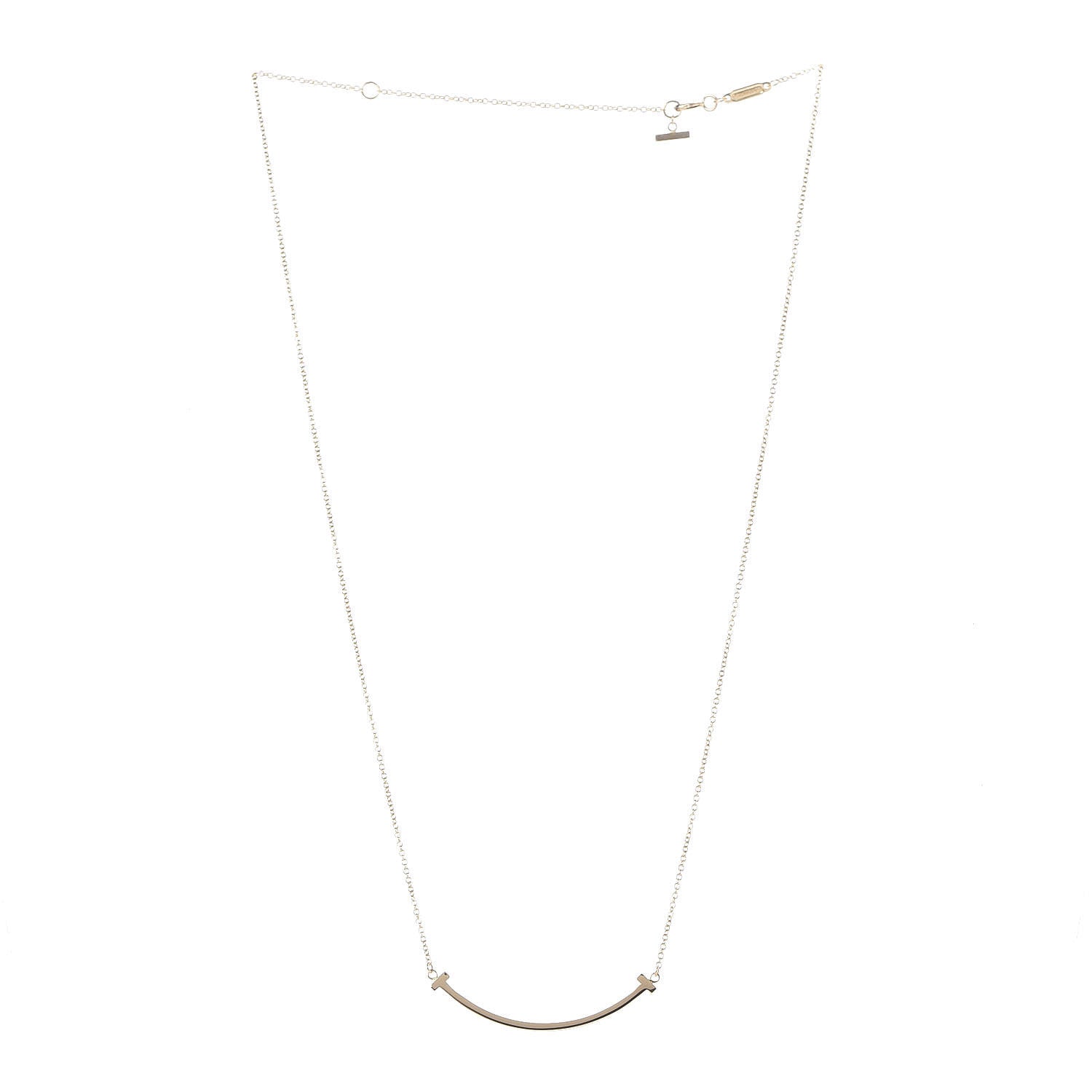 Tiffany 18K Yellow Gold Small T Smile Pendant Necklace 3 of 7
