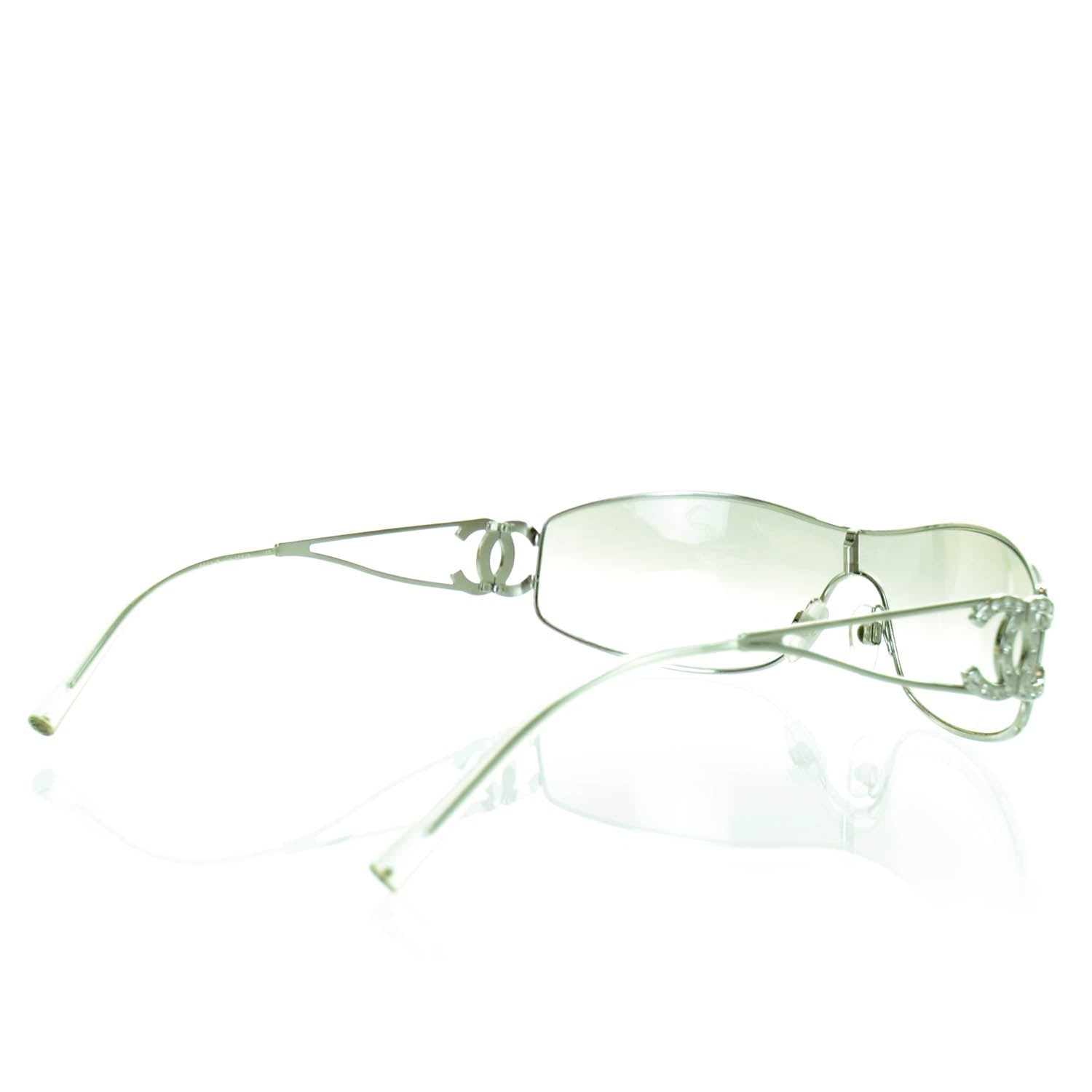 Chanel Crystal CC Logo Sunglasses Silver 5 of 6