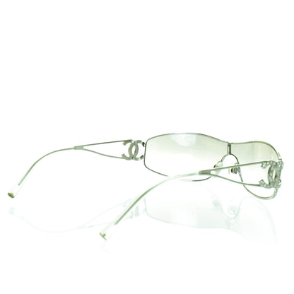 Chanel Crystal CC Logo Sunglasses Silver 5 of 6