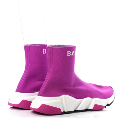Balenciaga Neoprene Knit Womens Hi Speed Sneakers 37 Fuchsia 4 of 8