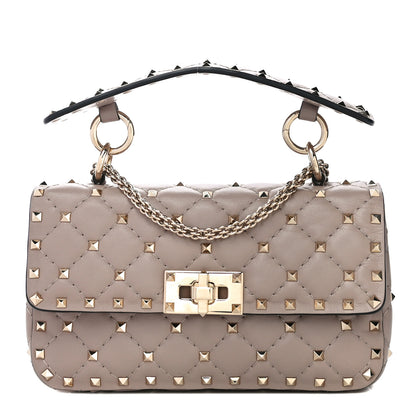 Valentino Garavani Nappa Small Rockstud Spike Shoulder Bag Poudre 1 of 10