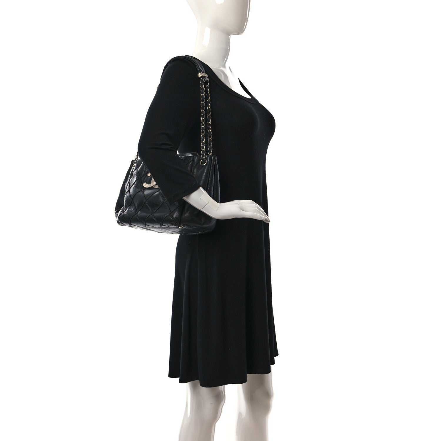 Chanel Lambskin Quilted Giant CC Accordion Shoulder Bag Black 2 of 12