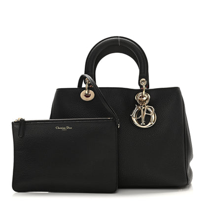 Christian Dior Bullcalf Large Diorissimo Tote Black Rose Indien 1 of 10