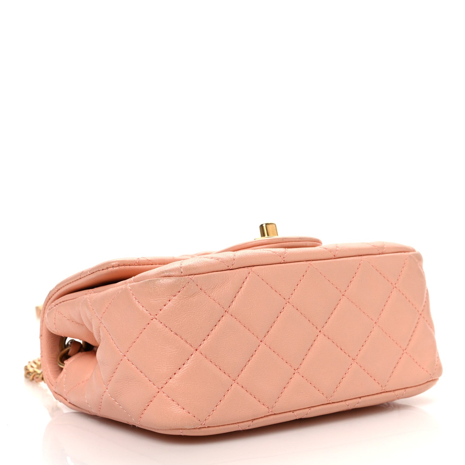 Chanel Lambskin Quilted Mini Pearl Crush Flap Light Orange 4 of 13