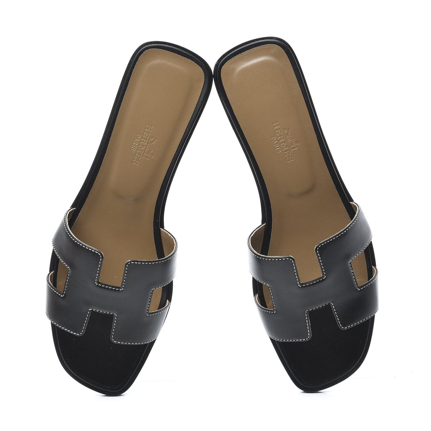 Box Calfskin Oran Sandals 38.5 Black