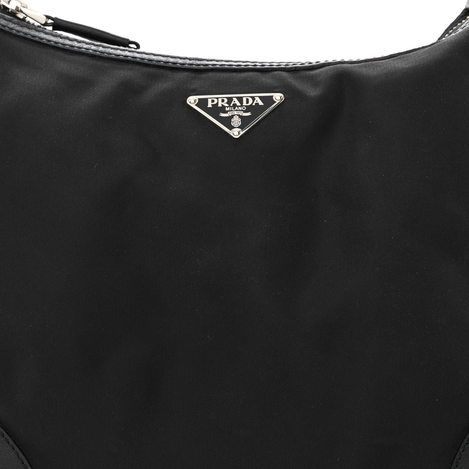 Prada Tessuto Nylon Hobo Black 7 of 12