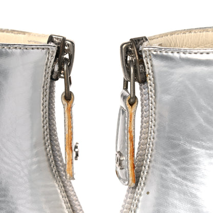 Chanel Metallic Patent CC Short Boots 36.5 Silver 13 of 13