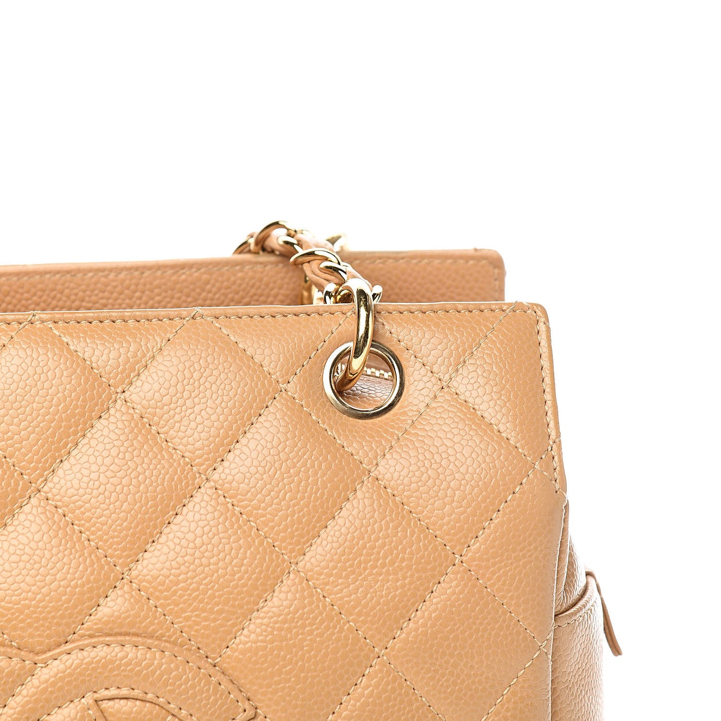 Caviar Quilted Petit Timeless Tote PTT Beige