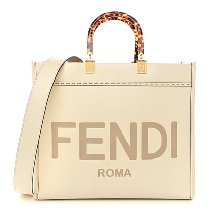 Fendi Vitello King Plexiglass Medium Fendi Sunshine Shopper Tote White Ice 1 of 11