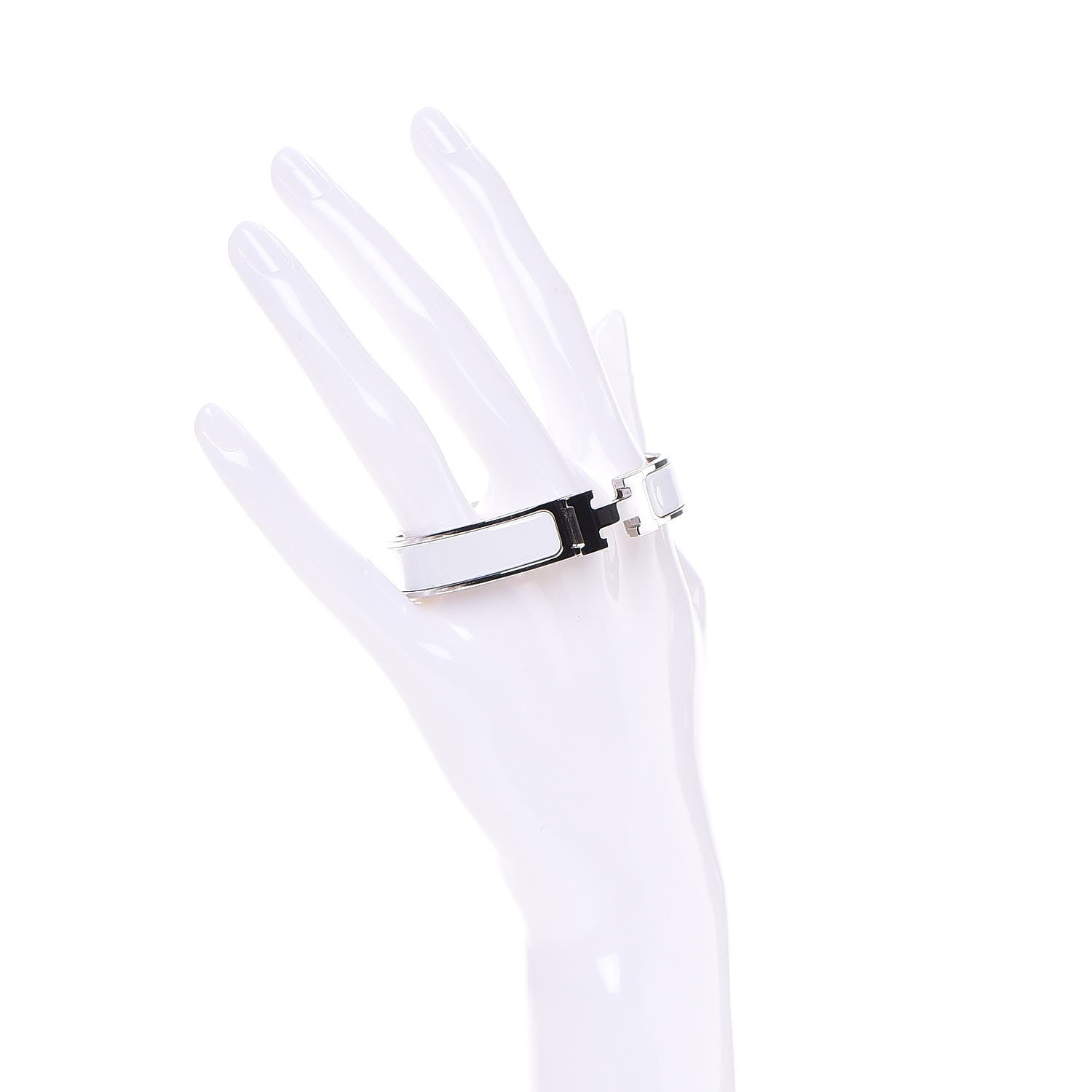 Hermes Enamel Narrow Clic Clac H Bracelet PM White 2 of 6