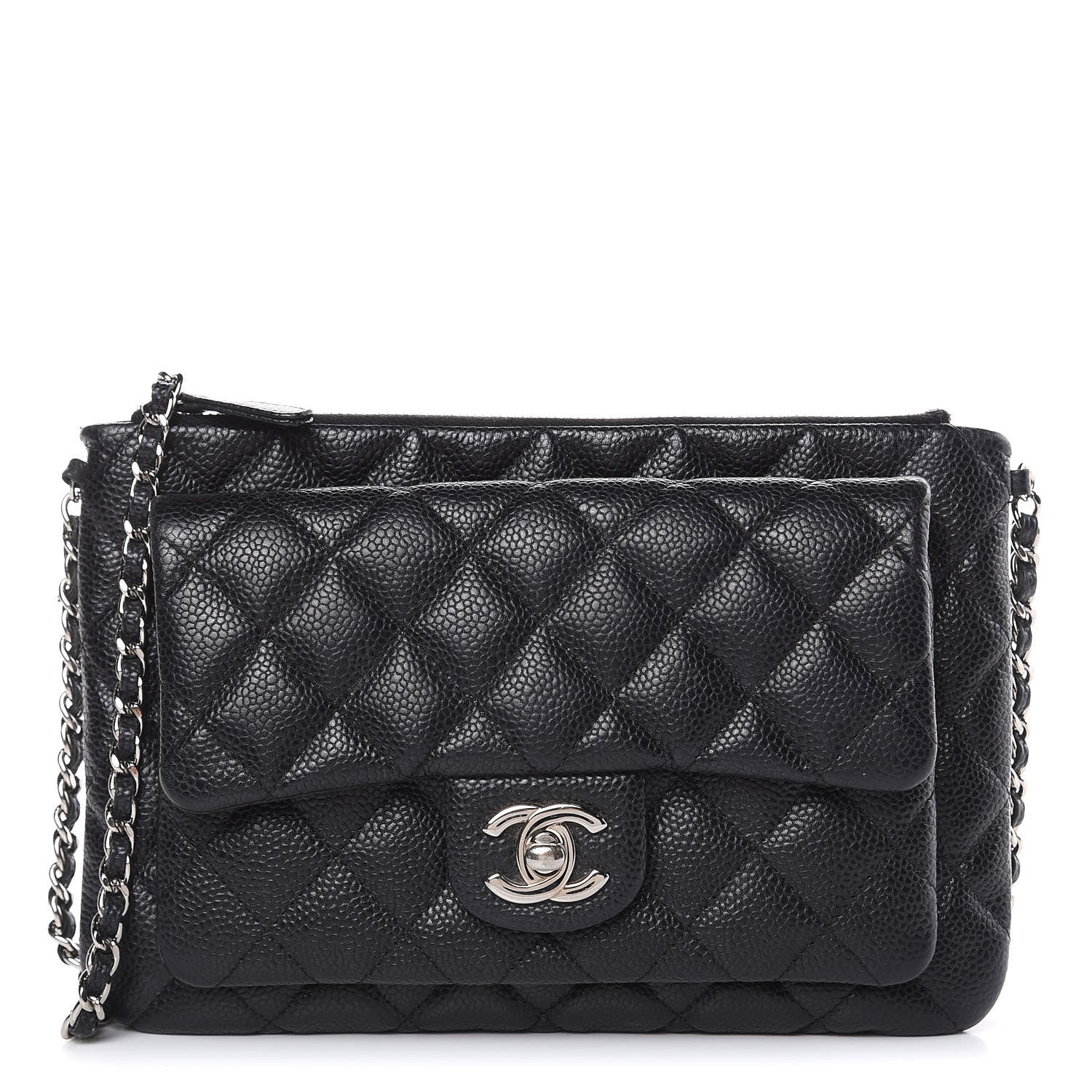 Chanel Caviar Quilted Daily Zip Crossbody Bag Black 1 of 11