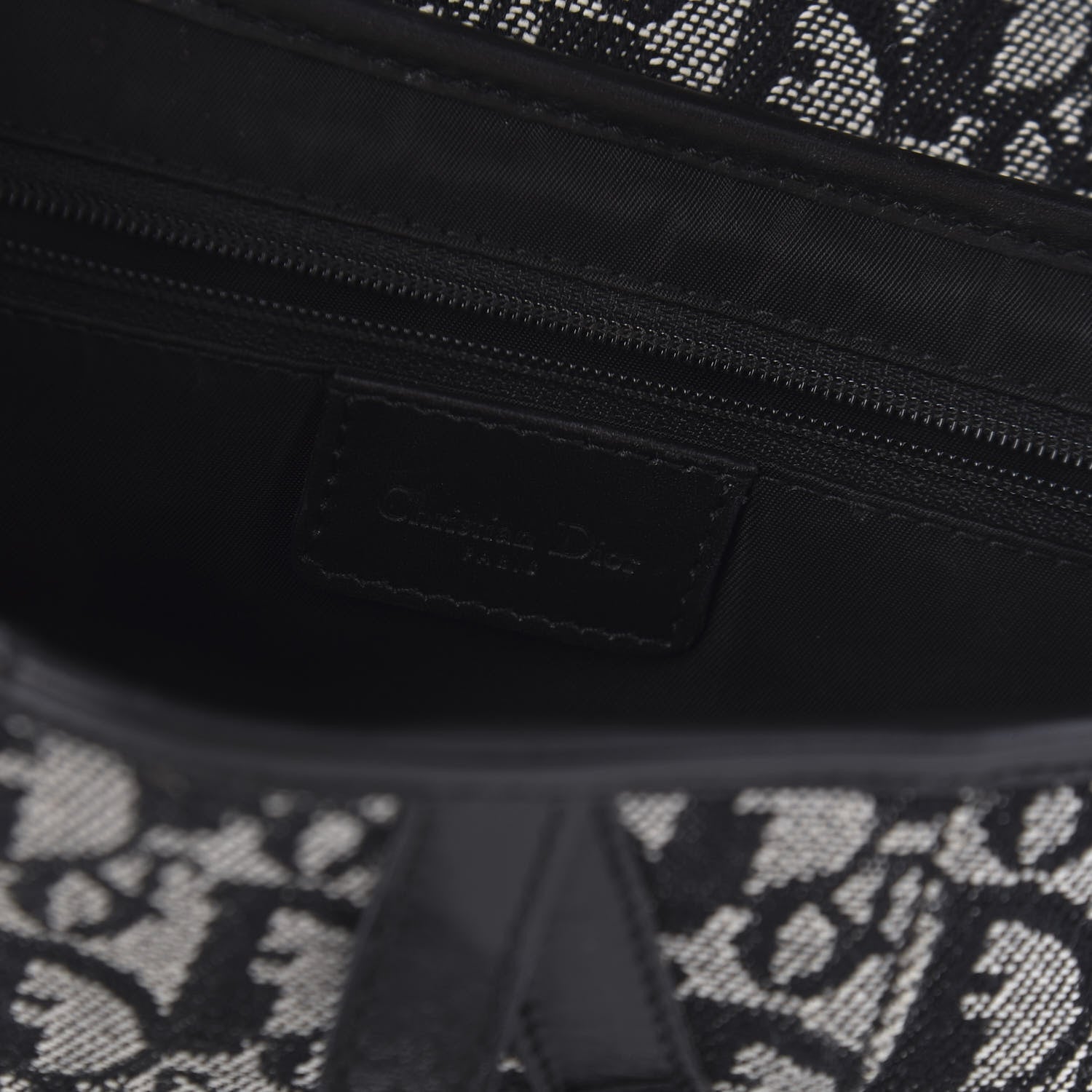 Christian Dior Monogram Saddle Bag Black 8 of 10