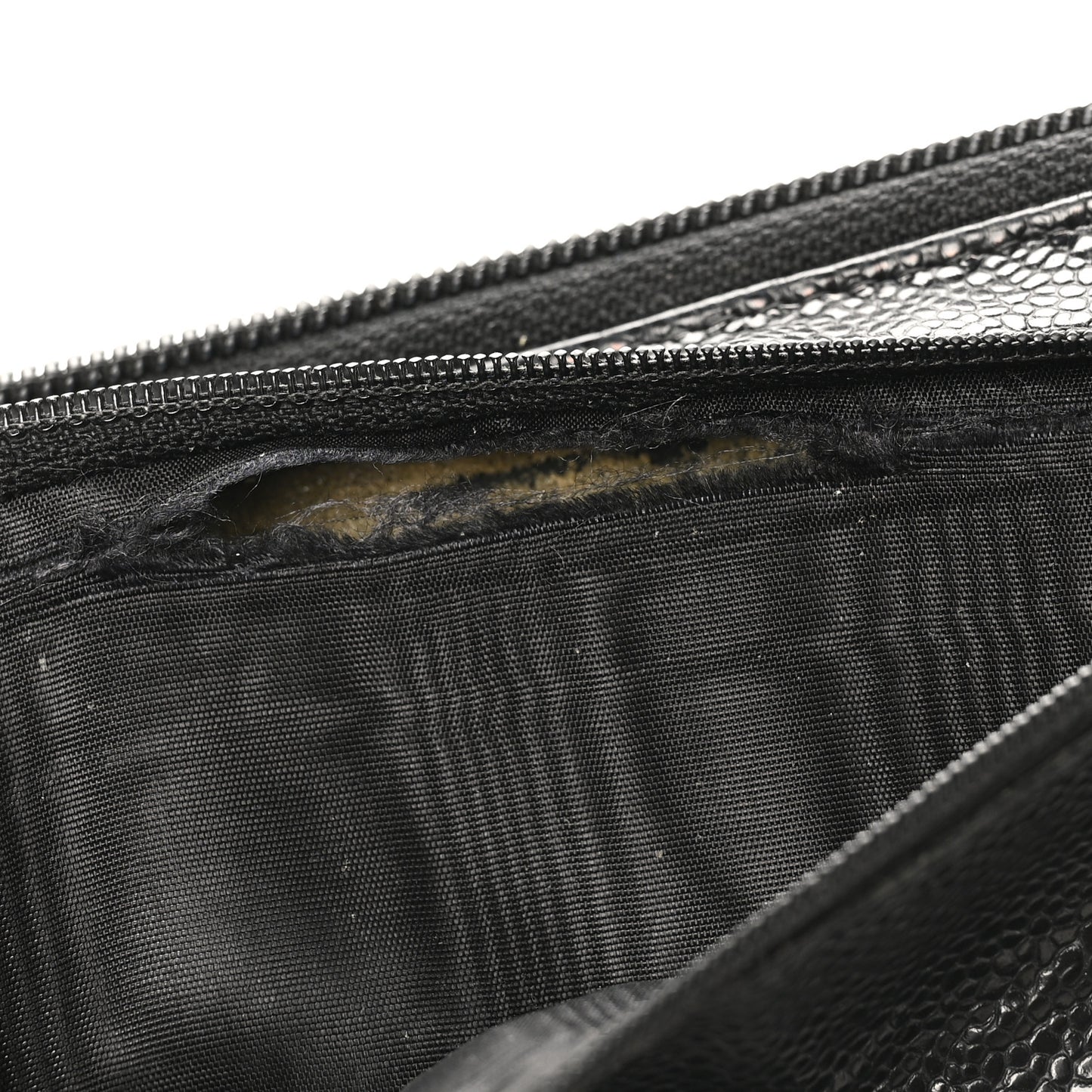 Caviar CC Timeless Large Zip Around Wallet Black
