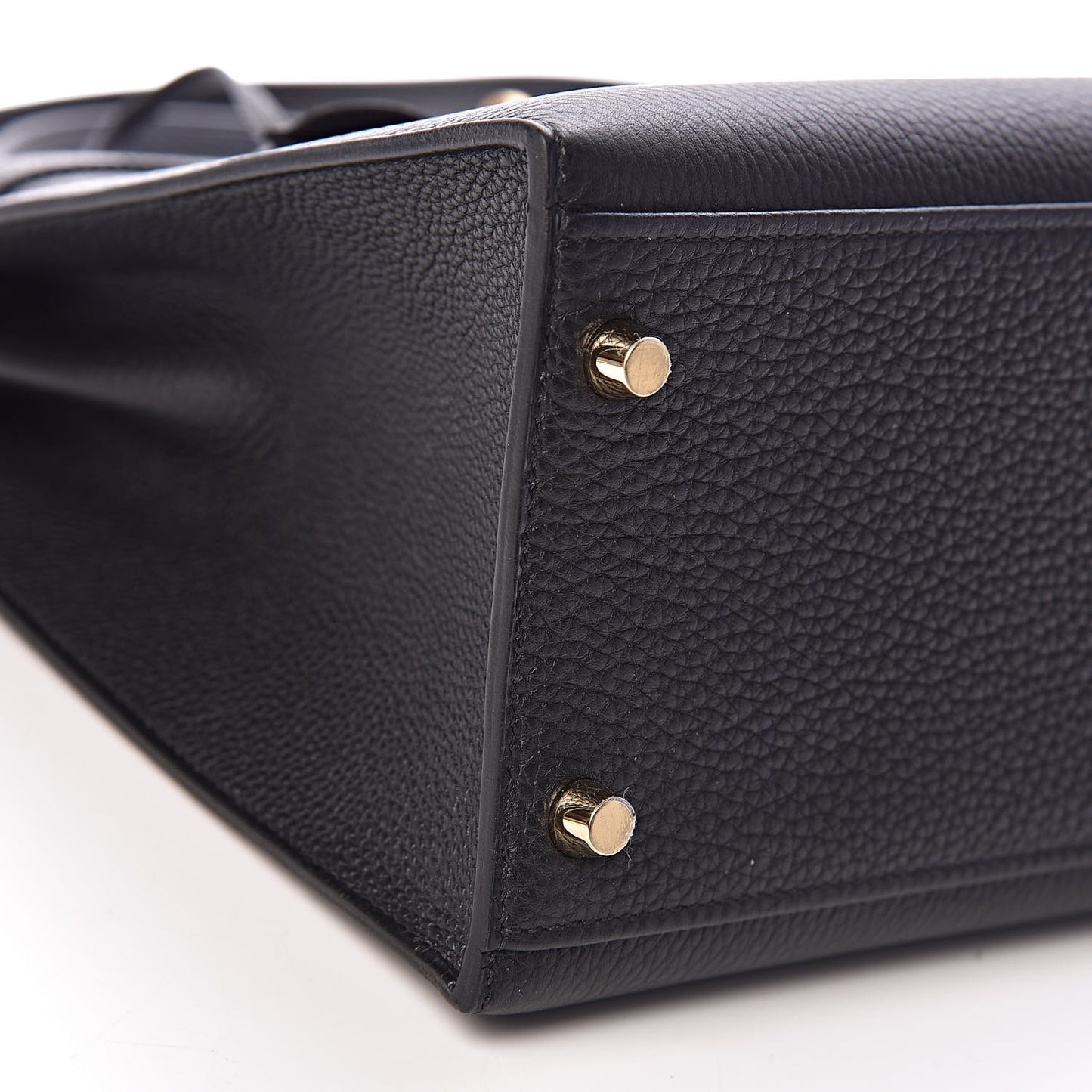 Togo Kelly Horseshoe Sellier 32 Black Vert Fonce