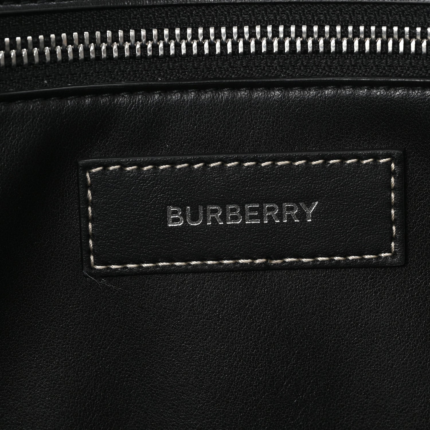 Burberry E-Canvas Calfskin Geometric Check Tote Hand Bag Brown White Black 6 of 10