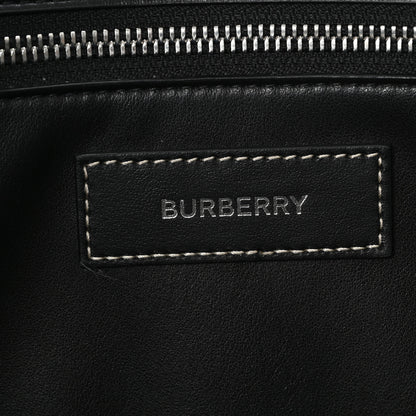 Burberry E-Canvas Calfskin Geometric Check Tote Hand Bag Brown White Black 6 of 10